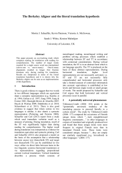 The Berkeley Aligner and the literal translation hypothesis