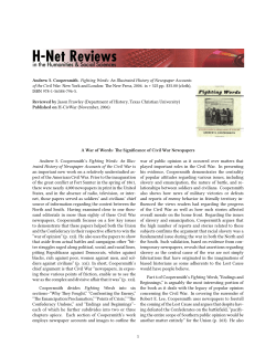 A War of Words: The Significance of Civil War Newspapers - H-Net