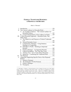 Federal Trademark Remedies