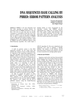 DNA SEQUENCES BASE CALLING BY PHRED: ERROR PATTERN