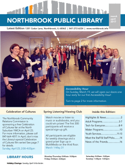 library hours - Northbrook Public Library