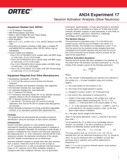 Neutron Activation Analysis (Slow Neutrons)