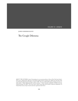 The Google Dilemma - James Grimmelmann