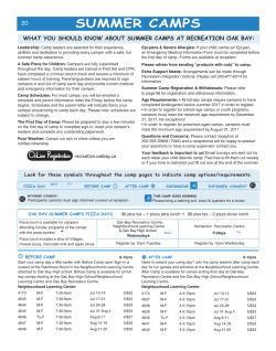 Summer Camps - The District of Oak Bay