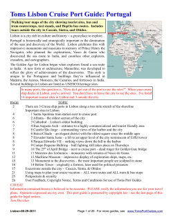 Toms Lisbon Cruise Port Guide: Portugal