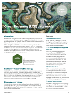 Green Revenues (LCE) data model