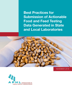 Best Practices for Submission of Actionable Food and Feed Testing