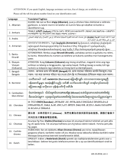 Language Translated Taglines 1. Albanian KUJDES: N&euml; rast se