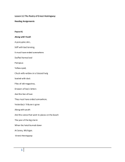 Lesson 3.2 The Poetry of Ernest Hemingway