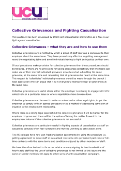 Collective Grievances and Fighting Casualisation