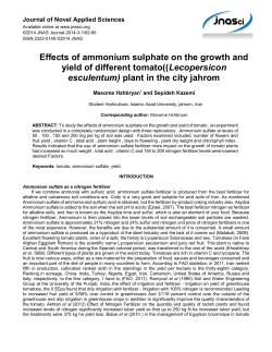 Effects of ammonium sulphate on the growth and yield of different