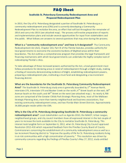 FAQ Sheet - City of St. Petersburg
