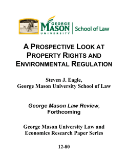 a prospective look at property rights and environmental regulation