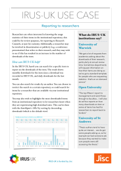 IRUS-UK use case - reporting to researchers