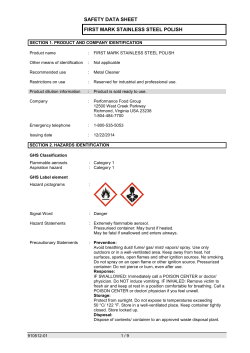 safety data sheet first mark stainless steel polish