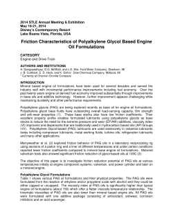 Friction Characteristics of Polyalkylene Glycol Based Engine Oil