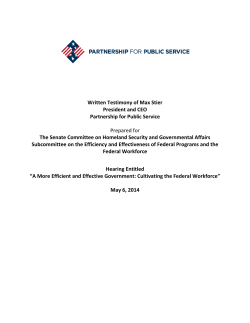 A More Efficient and Effective Government: Cultivating the Federal
