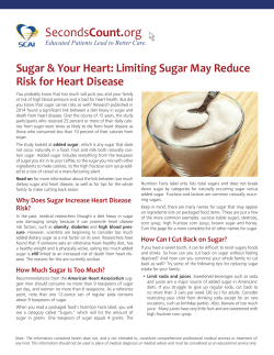 Limiting Sugar May Reduce Risk for Heart