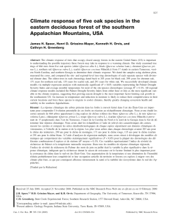 Climate response of five oak species in the eastern deciduous forest