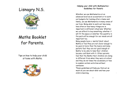 Lisnagry National School Parents Numeracy Bookle