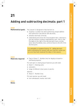 Adding and subtracting decimals: part 1