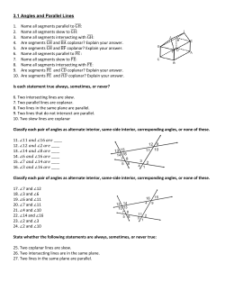 3.1 Angles and Parallel Lines 1. Name all segments parallel to ̅̅̅̅