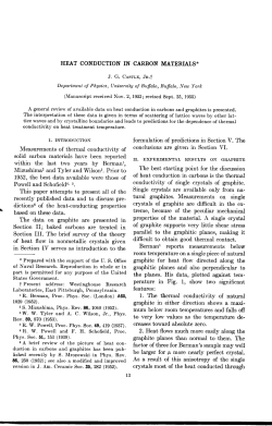 HEAT CONDUCTION IN CARBON MATERIALS* formulation of
