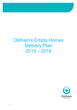 Oldham`s Empty Homes Delivery Plan 2013 &ndash; 2016