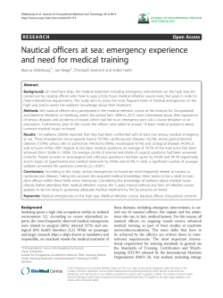 Nautical officers at sea: emergency experience and need for