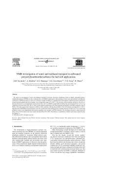 NMR investigation of water and methanol transport in sulfonated