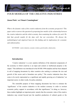 FOUR MODELS OF THE CREATIVE INDUSTRIES