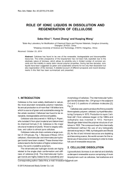 role of ionic liquids in dissolution and regeneration of cellulose