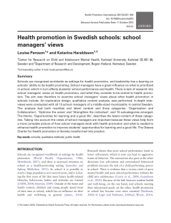 Health promotion in Swedish schools: school