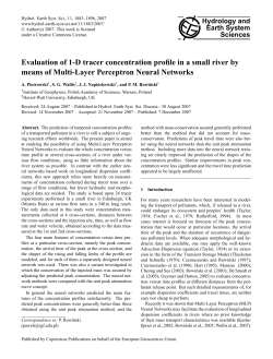 Evaluation of 1-D tracer concentration profile in a small river by