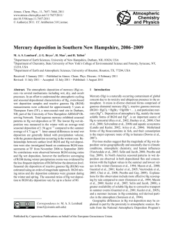 Mercury deposition in Southern New Hampshire