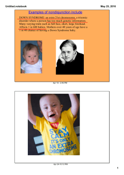 Examples of nondisjunction include