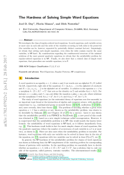 The Hardness of Solving Simple Word Equations