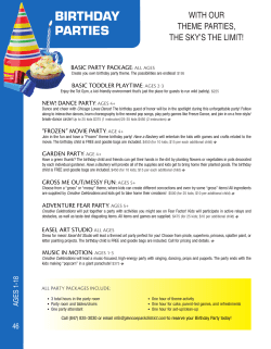 birthday parties - Glencoe Park District