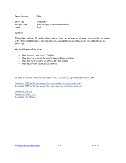 Example name SKIV Effect size Odds ratio Analysis type Basic