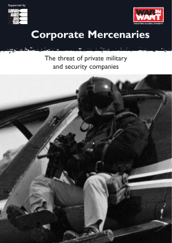 Corporate Mercenaries  - Campaign Against Arms Trade