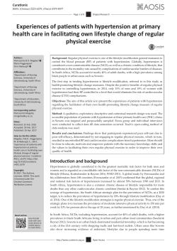 Experiences of patients with hypertension at primary