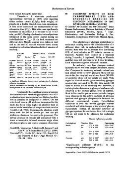 Combined Effects of Rich Carbohydrate Diets and Endurance