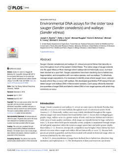 Environmental DNA assays for the sister taxa sauger (Sander