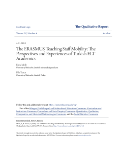 The ERASMUS Teaching Staff Mobility: The