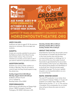 AGES CALLED: SCRIPTS: AUDITION DATES: PERFORMANCES