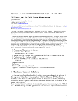 CF-Matter and the Cold Fusion Phenomenon - Pdx