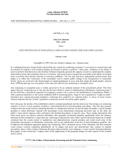 Jury Sentencing in Non-Capital Cases: An Idea Whose Time has