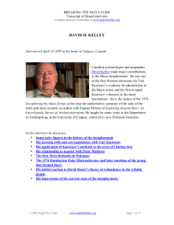 Breaking the Maya Code : David H. Kelley Interview (Night Fire Films)