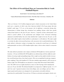 The Effect of Overall Head Mass on Concussion Risk in Youth