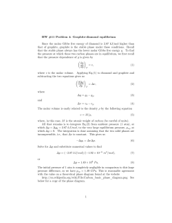 HW #11 Problem 4: Graphite-diamond equilibrium Since the molar